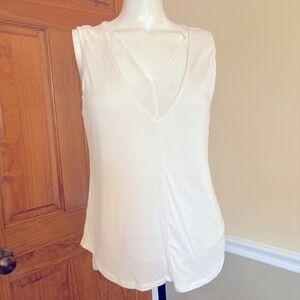 Patrizia Luca White Asymmetrical Sleeveless Tank Top